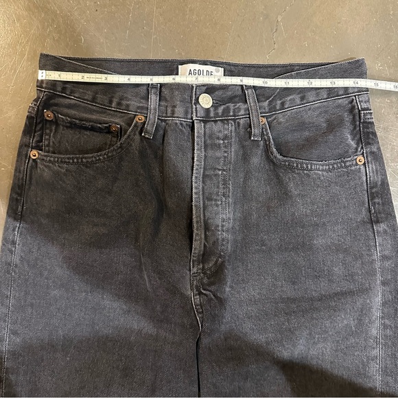 AGOLDE 90'S Crop Mid Rise Straight Leg Jeans - Tar Wash - Size 26 - Picture 6 of 15